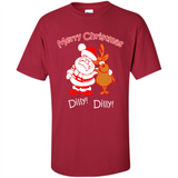 Christmas T-Shirt Santa And Reindeer Dilly Dilly - Shirt