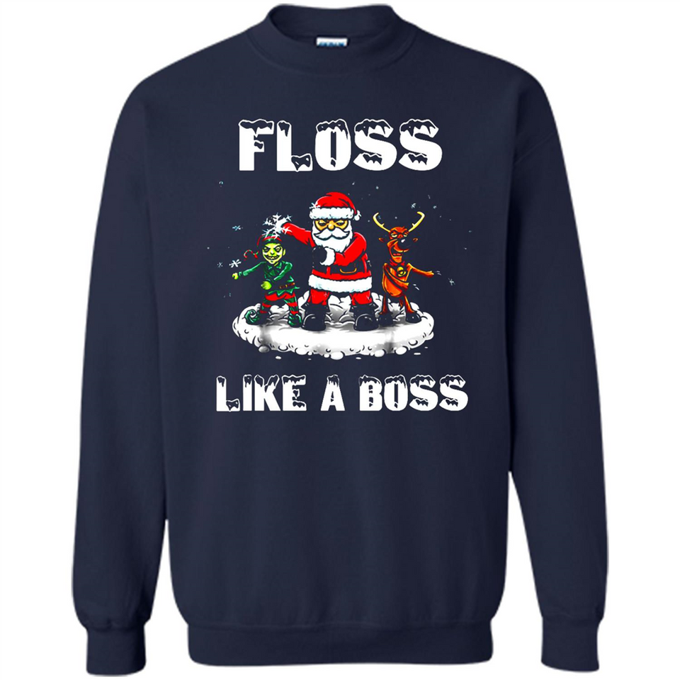 Floss Like A Boss Santa Flossing Dance Funny - Sweatshirt