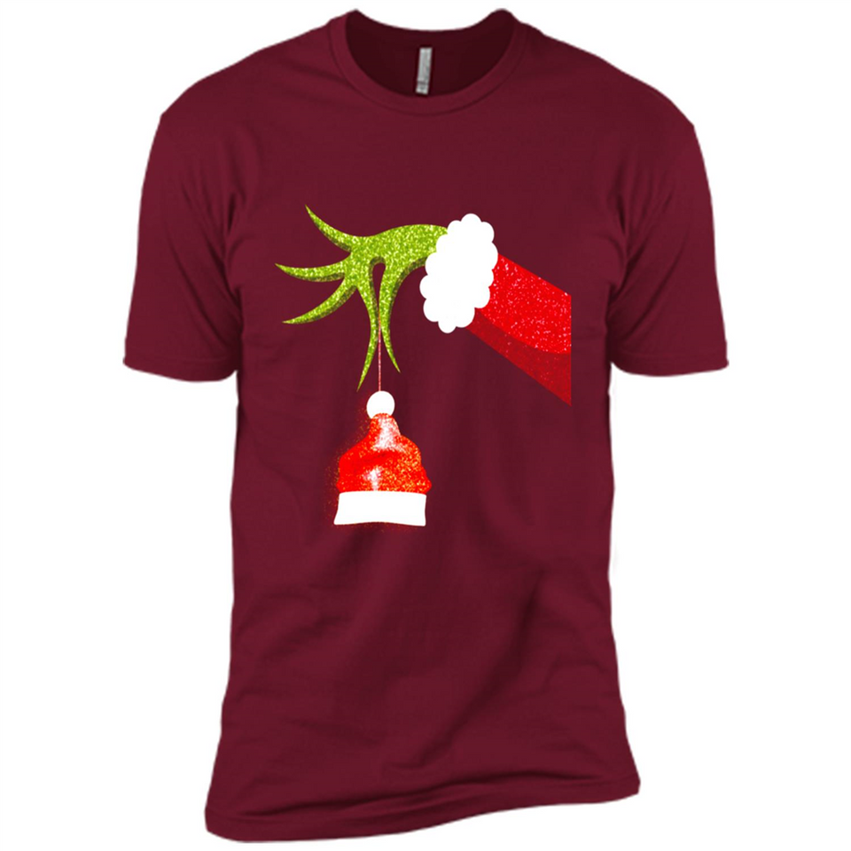 Funny Grinch Hand Holding Santa Hat Ornament Christmas PING PONG