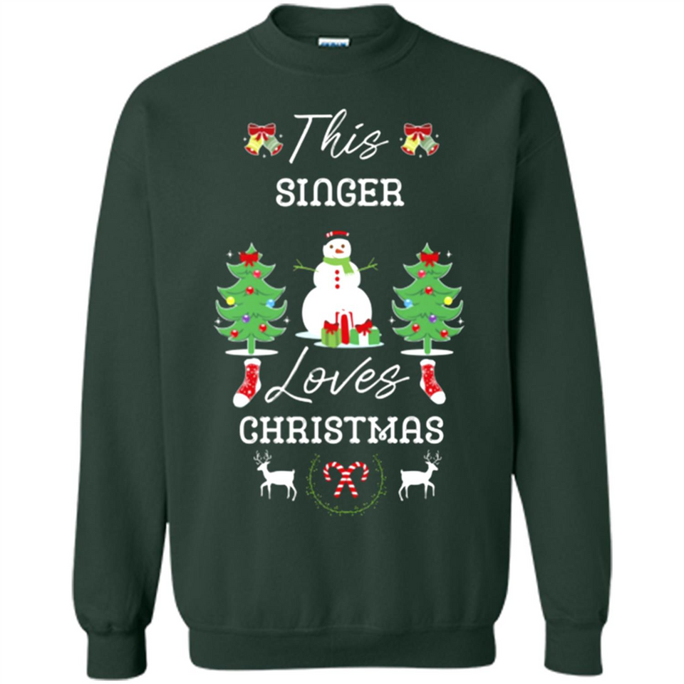 This Singer Loves Christmas Tree Shirt with Snowman