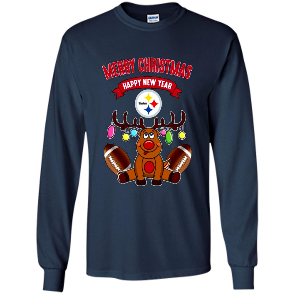 Pittsburgh Steelers NFL Reindeer Funny Merry Christmas And Happy New Year