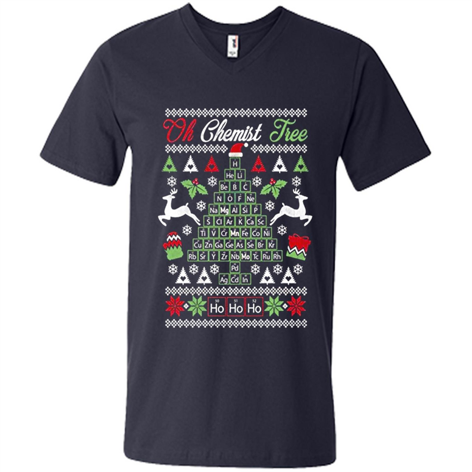 Chemist Tree Shirt Oh Chemistry Tree Ugly Christmas - Men's V-Neck