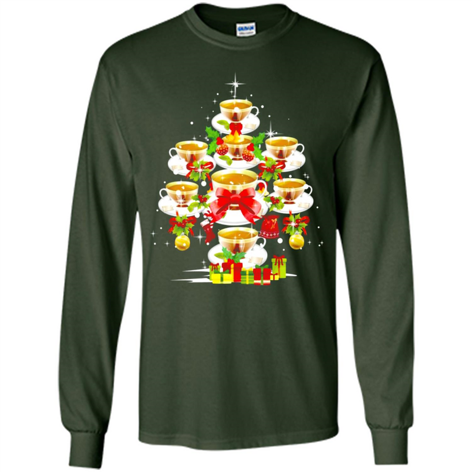 Tea Christmas Tree T-shirt Funny Tea Xmas Gift