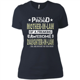 I'm A Proud Mother In Law Of A Freaking Awesome Daughter - Ladies' Boyfriend T-Shirt