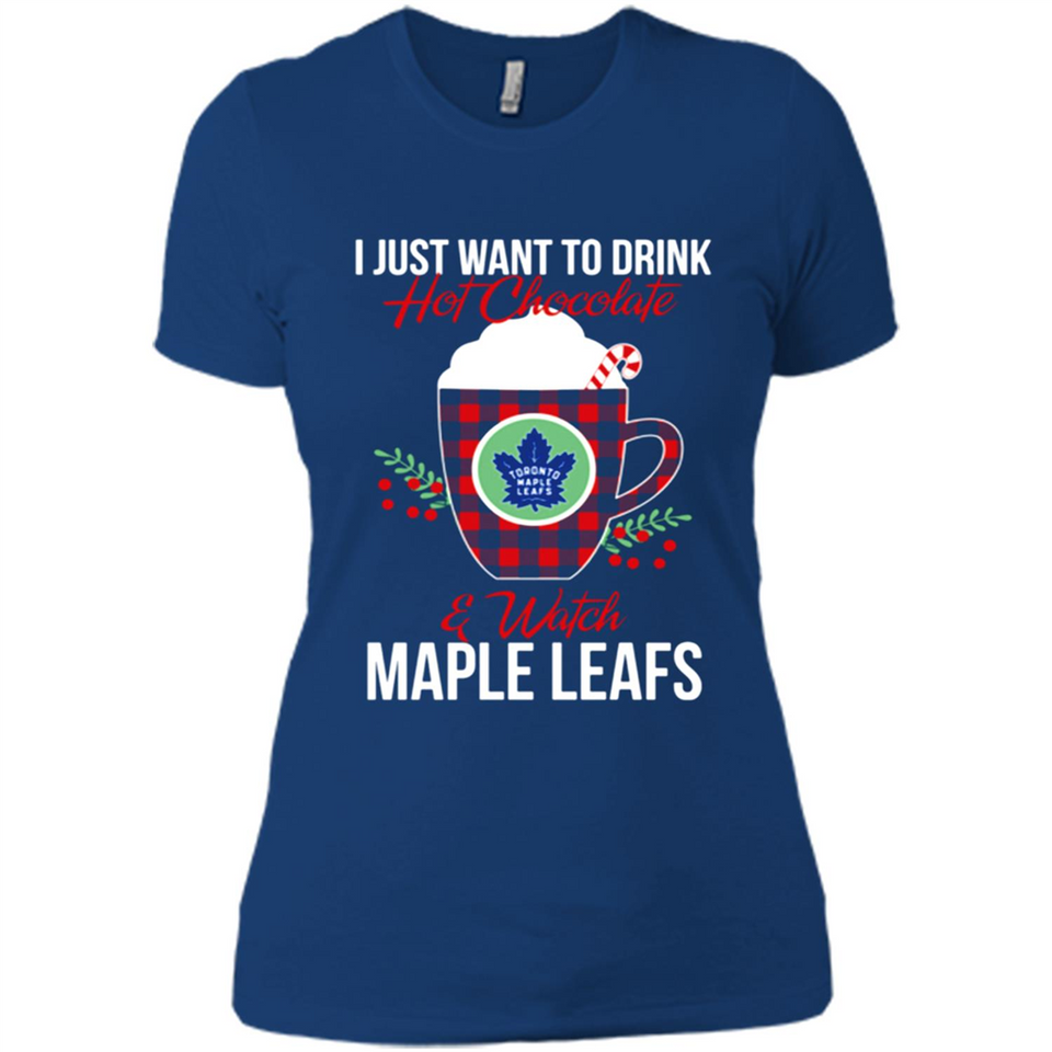 I Just Want To Drink Hot Chocolate & Watch Toronto Maple Leafs Ugly Christmas Sweater PINGPONG