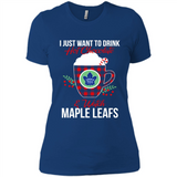 I Just Want To Drink Hot Chocolate & Watch Toronto Maple Leafs Ugly Christmas Sweater PINGPONG