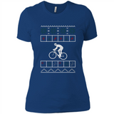 Christmas Ugly Sweater Cycling - Ugly Christmas Sweater - Ladies' Boyfriend T-Shirt