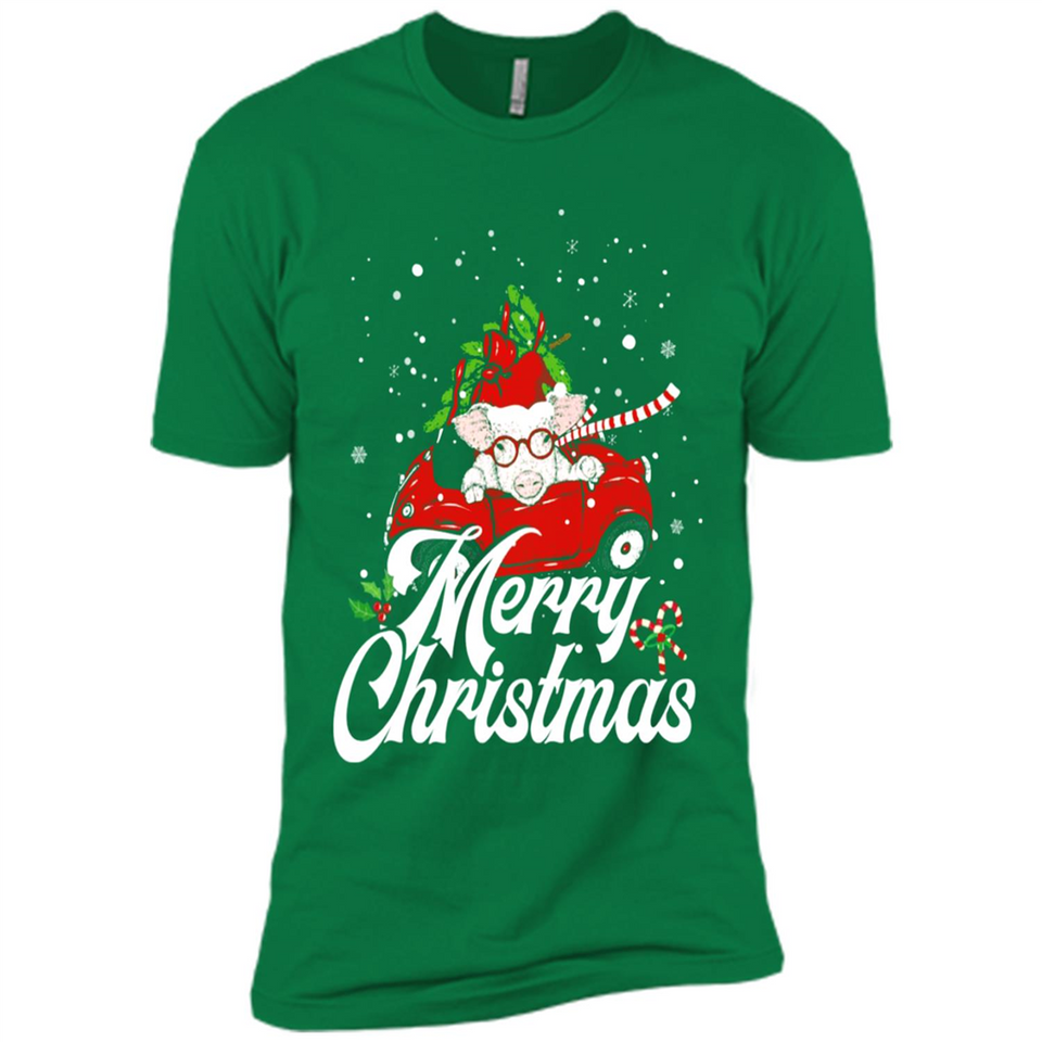 Merry Christmas Pig s - Premium Short Sleeve T-Shirt