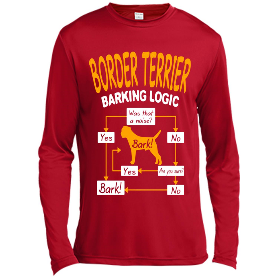 Border Terrier Barking Logic - Canvas Long Sleeve T-Shirt