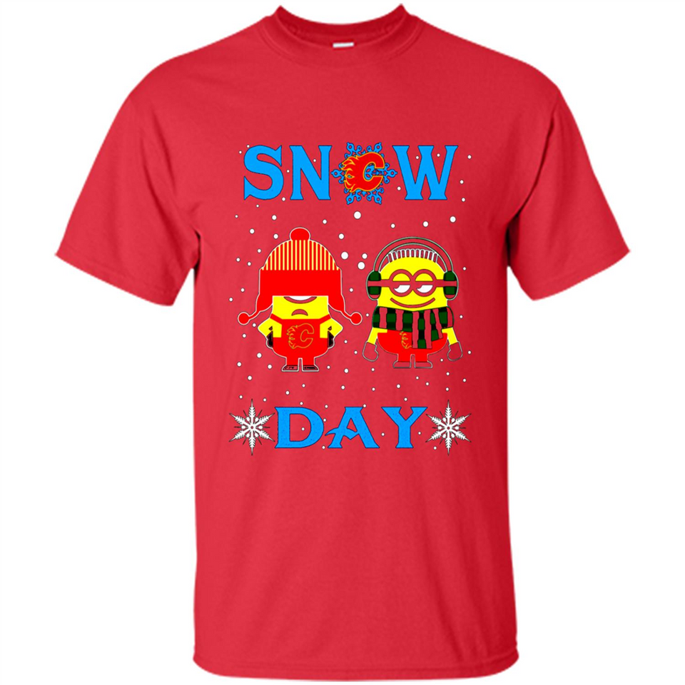 Snow Day Shirt For Calgary Flames Vs Minion Fans pingpong