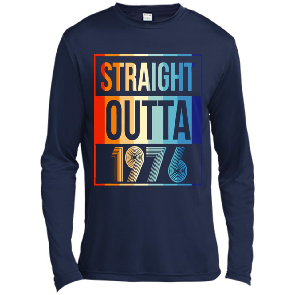 Retro Straight Outta 1976 42 Years Old - Canvas Long Sleeve T-Shirt