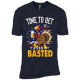 Time To Get Basted Funny Turkey Beer Thanksgiving - Premium Short Sleeve T-Shirt