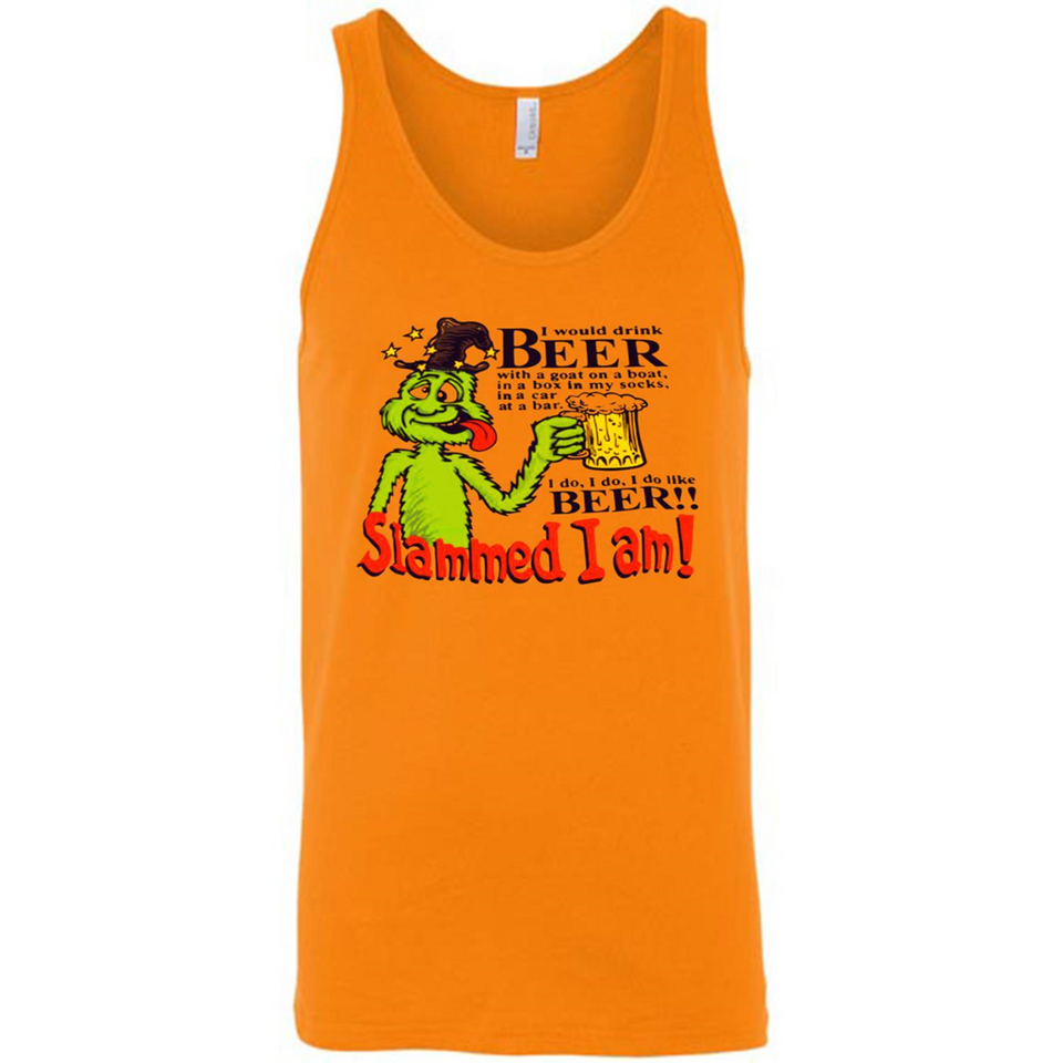 Slammed I Am I Would Drink Beer With A Goat On A Boat Shirt - Canvas Unisex Tank