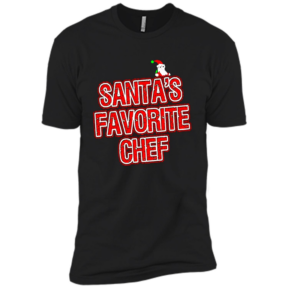 Funny Christmas Clothes - Santas Favorite Chef - Premium Short Sleeve T-Shirt