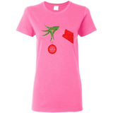 Funny Grinch Hand holding Firefighter ornament Christmas Sporty T-Shirt - Ladies Short-Sleeve
