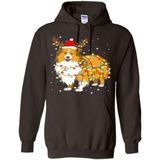 Christmas Lights Shetland Sheepdog Wearing Santa Hat Funny Xmas - Hoodie