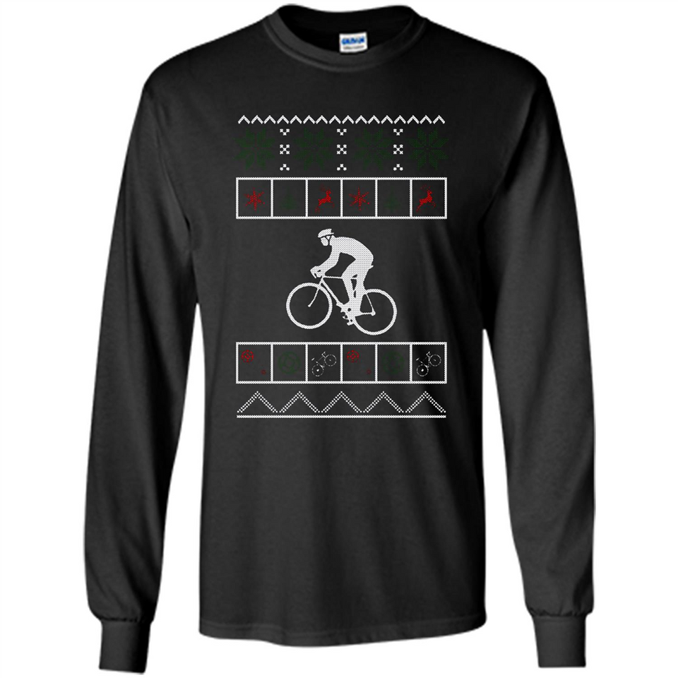 Christmas Ugly Sweater Cycling - Ugly Christmas Sweater - Long Sleeve T-Shirt
