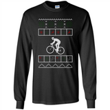 Christmas Ugly Sweater Cycling - Ugly Christmas Sweater - Long Sleeve T-Shirt