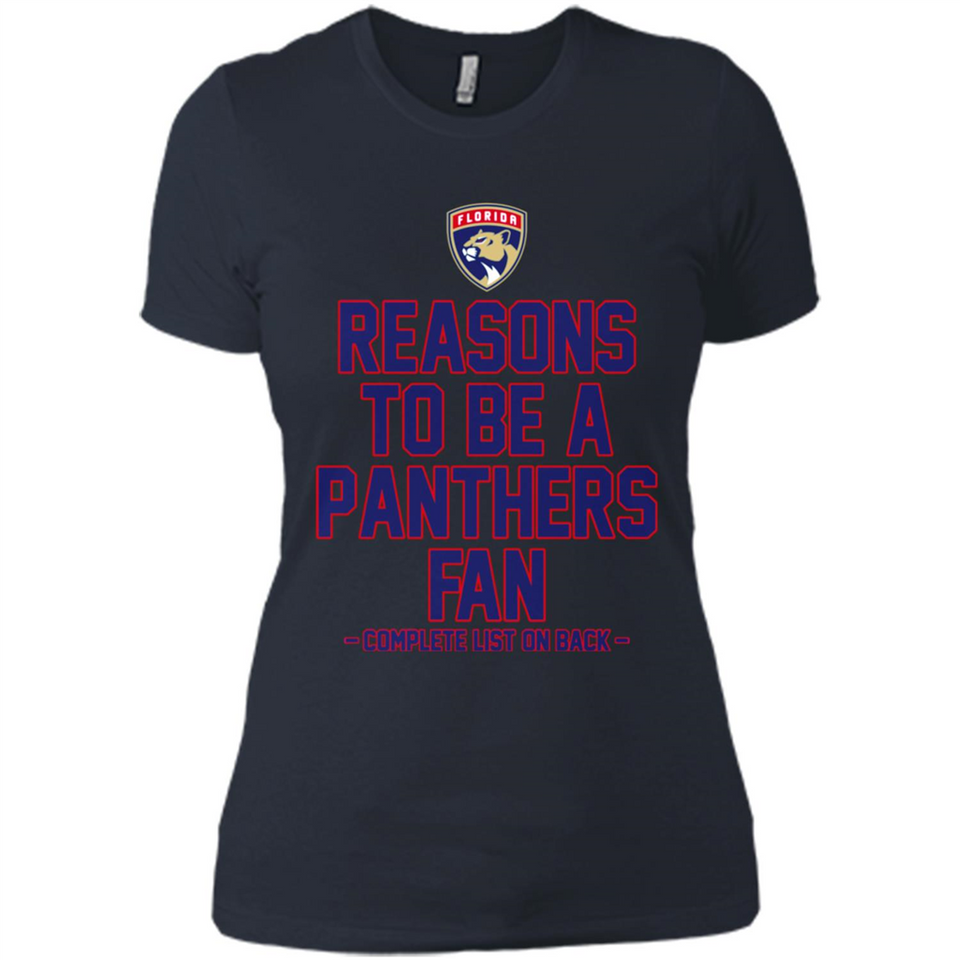 Reasons to be a Florida Panthers Fan Complete List on Back - Ladies' Boyfriend T-Shirt