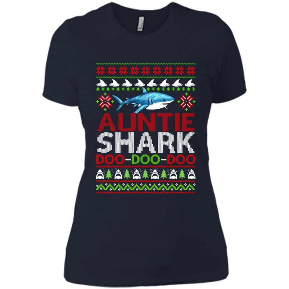 Auntie shark Doo Doo Doo Christmas - Ladies' Boyfriend T-Shirt