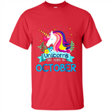 Unicorns are born in October Birthday Rainbow Gift Ladies Custom