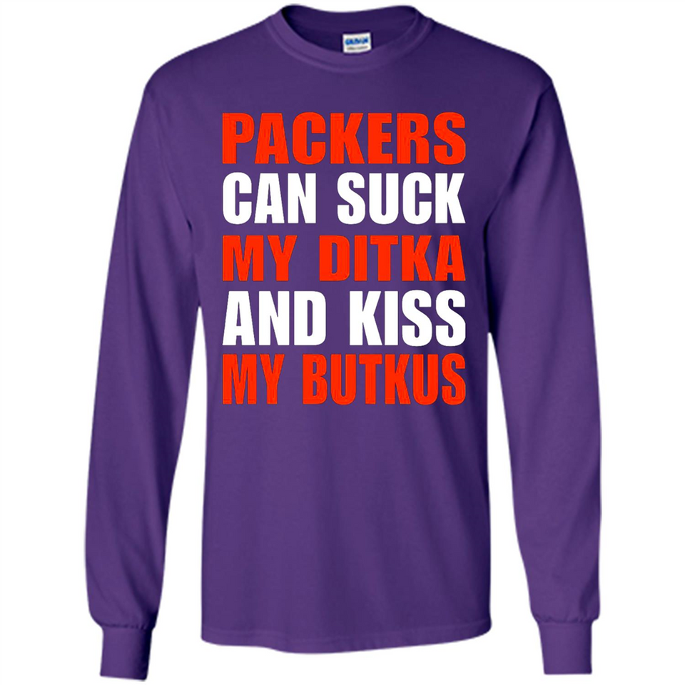 Packers can suck my Ditka and kiss my Butkus PINGPONG - Long Sleeve T-Shirt