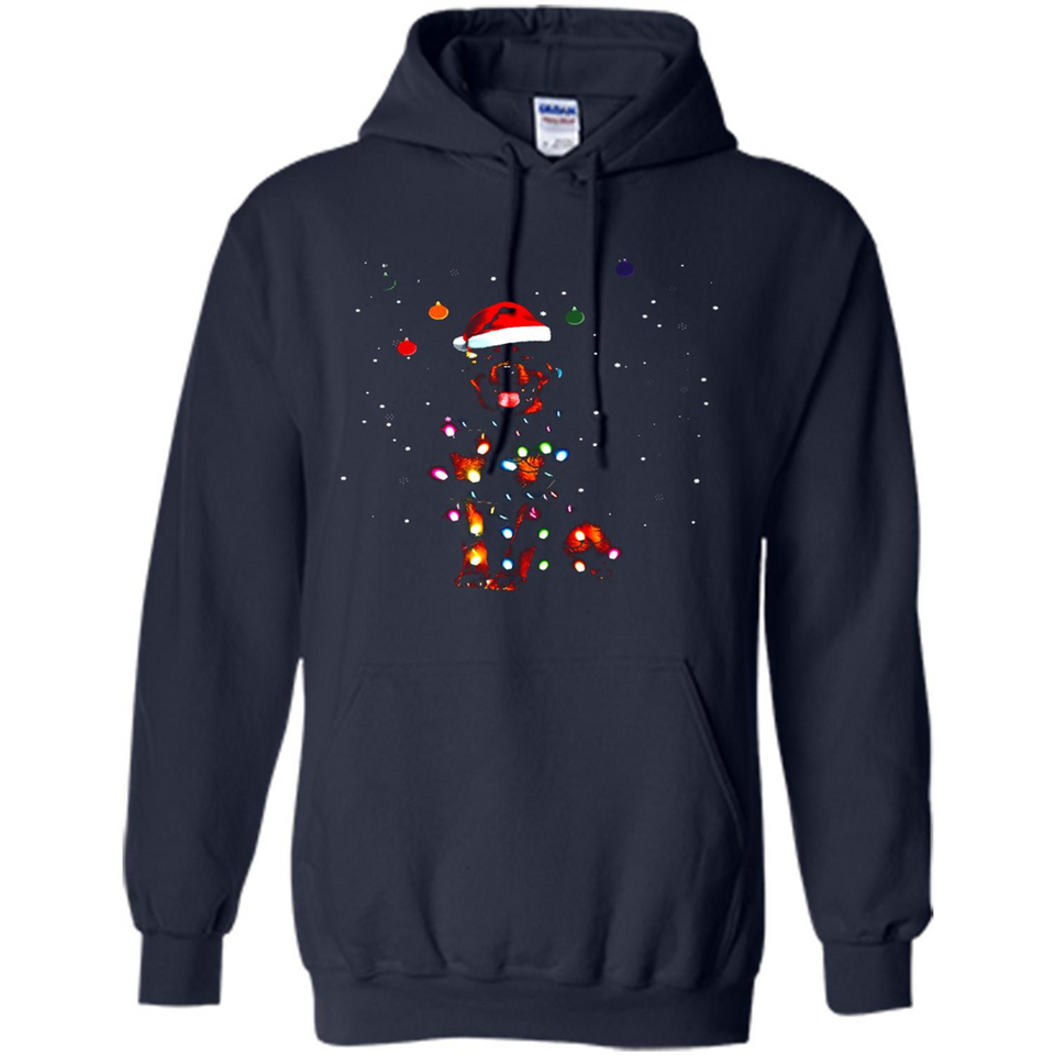 Rottweiler Santa Lights Christmas Dog Xmas Sweatshirt - Hoodie