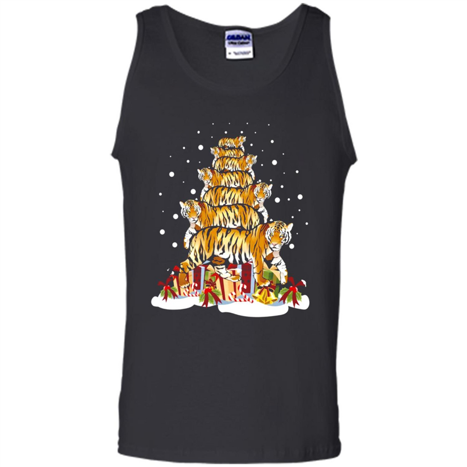 Tiger Christmas Tree Funny Merry Christmas - Tank Top