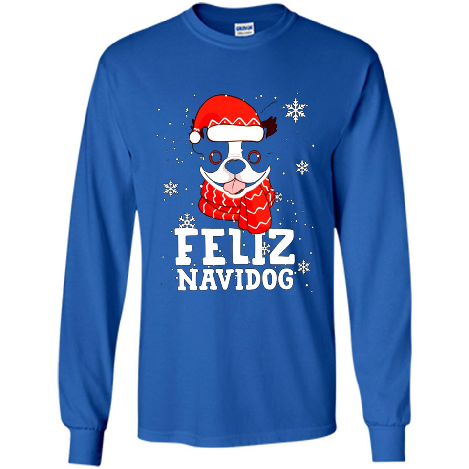 Feliz Navidog Boston Terrier Dog Ugly Xmas Sweater PING PONG