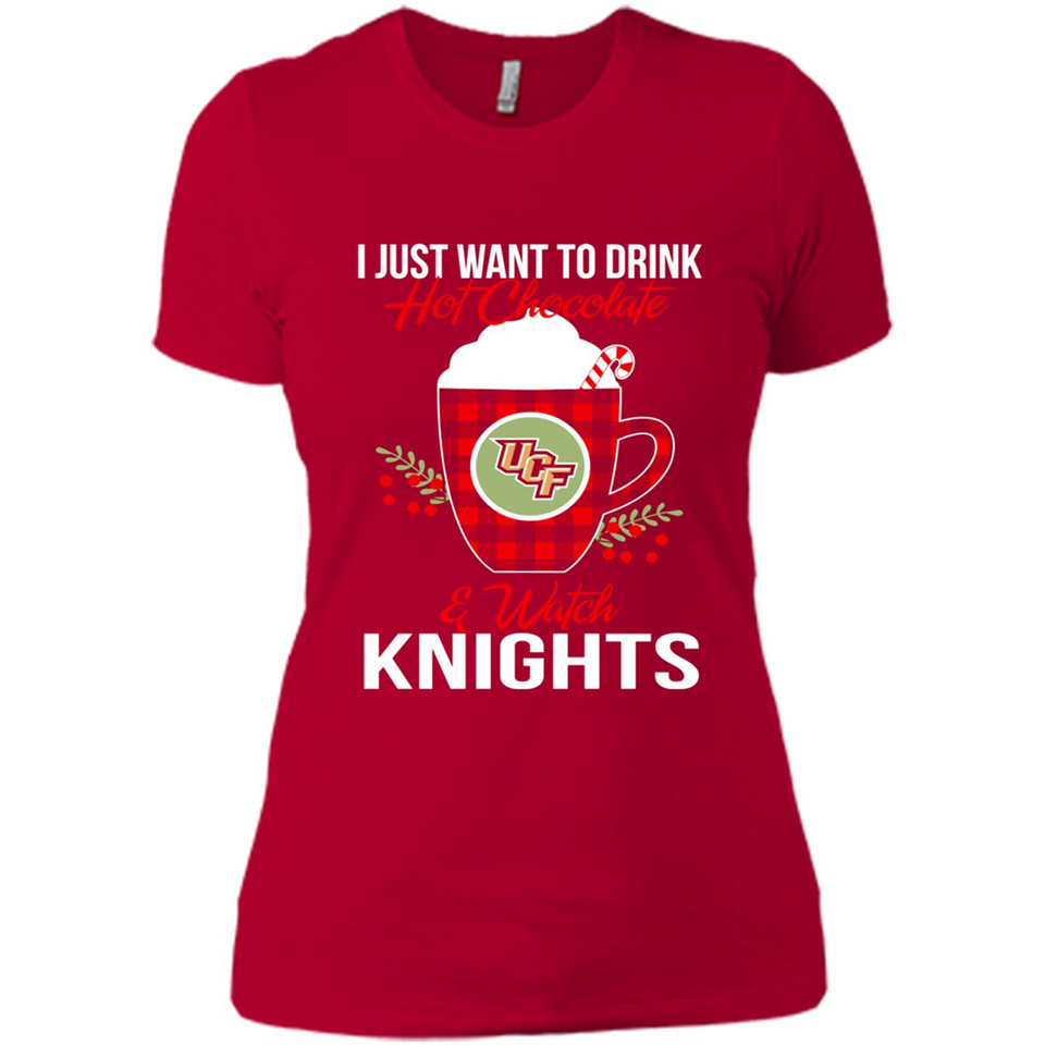I Just Want To Drink Hot Chocolate & Watch UCF Knights Ugly Christmas Sweater PINGPONG