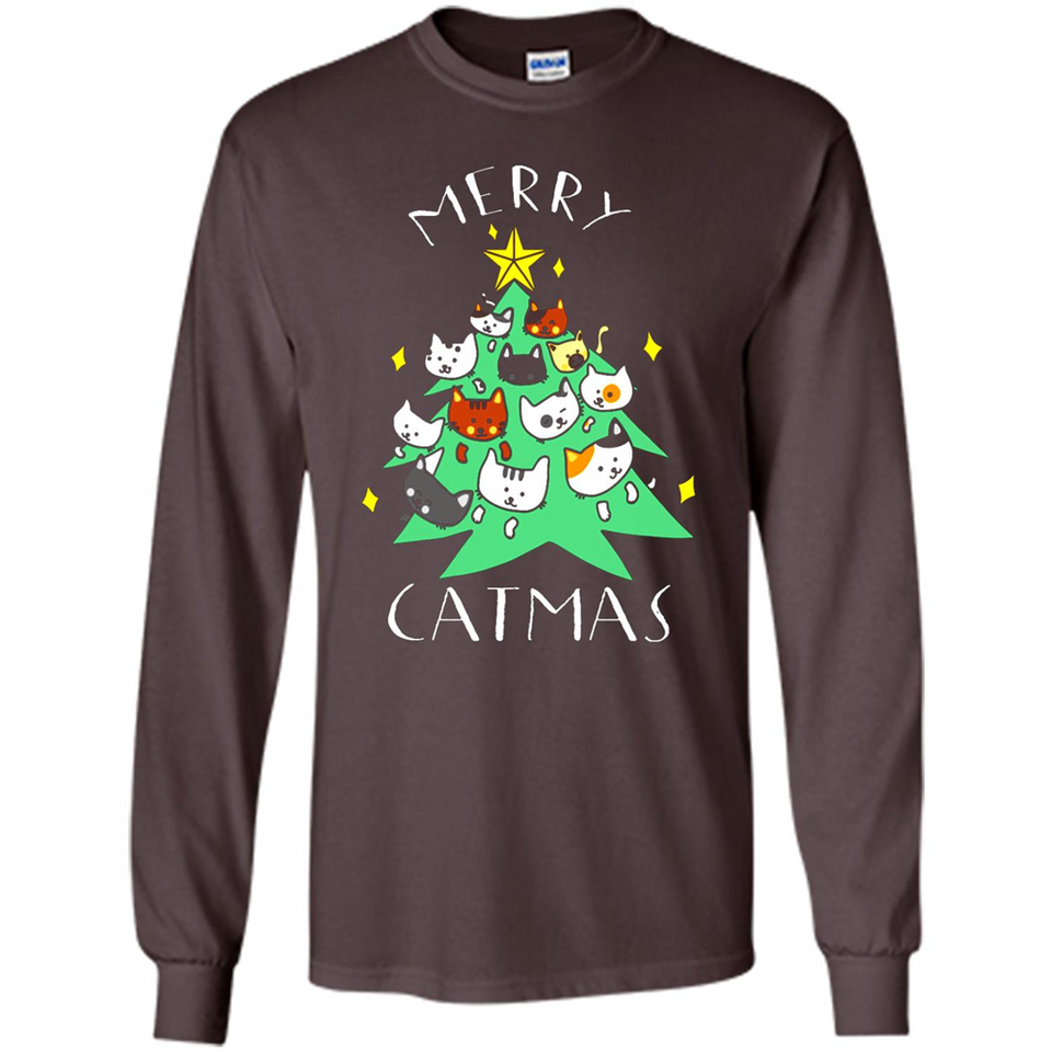 Merry Catmas Funny Cool Christmas Mug PINGPONG - Long Sleeve T-Shirt