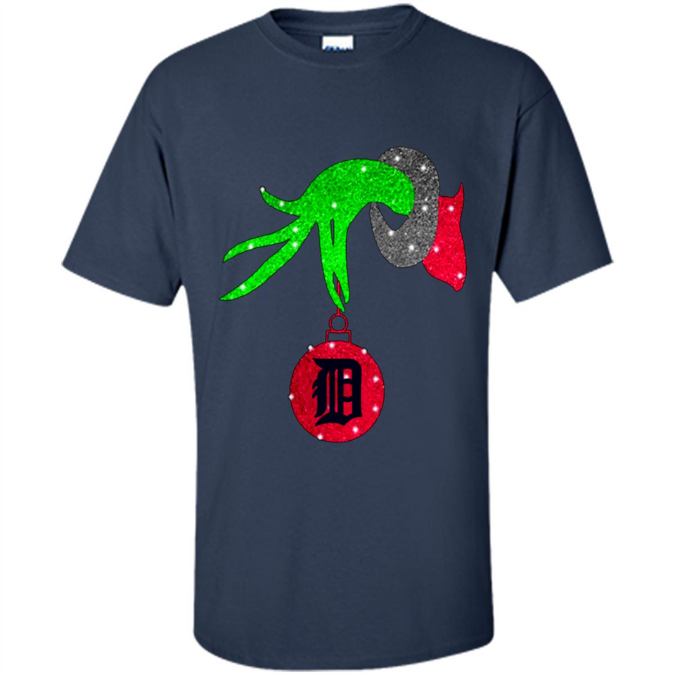 GRINCH HAND HOLDING DETROIT TIGERS GLITTER CHRISTMAS PINGPONG