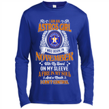 I Am An Houston Astros Girl I Was Born In November With My Heart On My Sleeve A Fire In My Soul And A Mouth I Cant Control - Canvas Long Sleeve T-Shirt