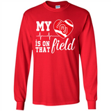 Oklahoma Sooners Football My Heart is on that Field - Long Sleeve T-Shirt