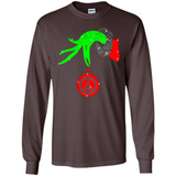 Christmas The Grinch Hand Holding Hippie Ornament - Long Sleeve T-Shirt