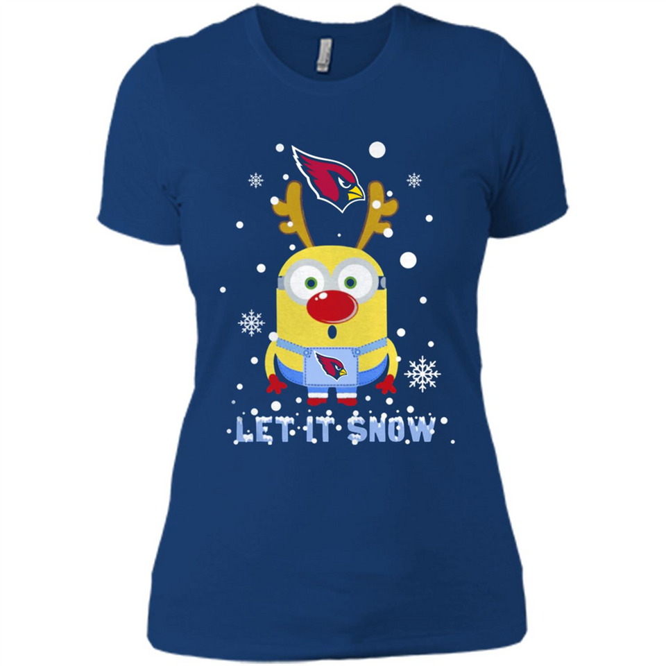 Minion Arizona Cardinals Ugly Christmas Sweater Let it Snow - Ladies' Boyfriend T-Shirt