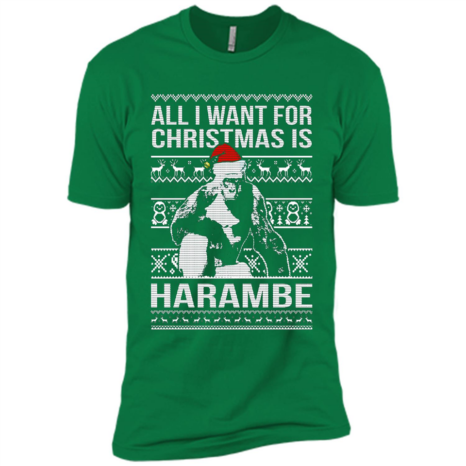 All I Want For Christmas Is Harambe Christmas - Premium Short Sleeve T-Shirt