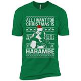 All I Want For Christmas Is Harambe Christmas - Premium Short Sleeve T-Shirt