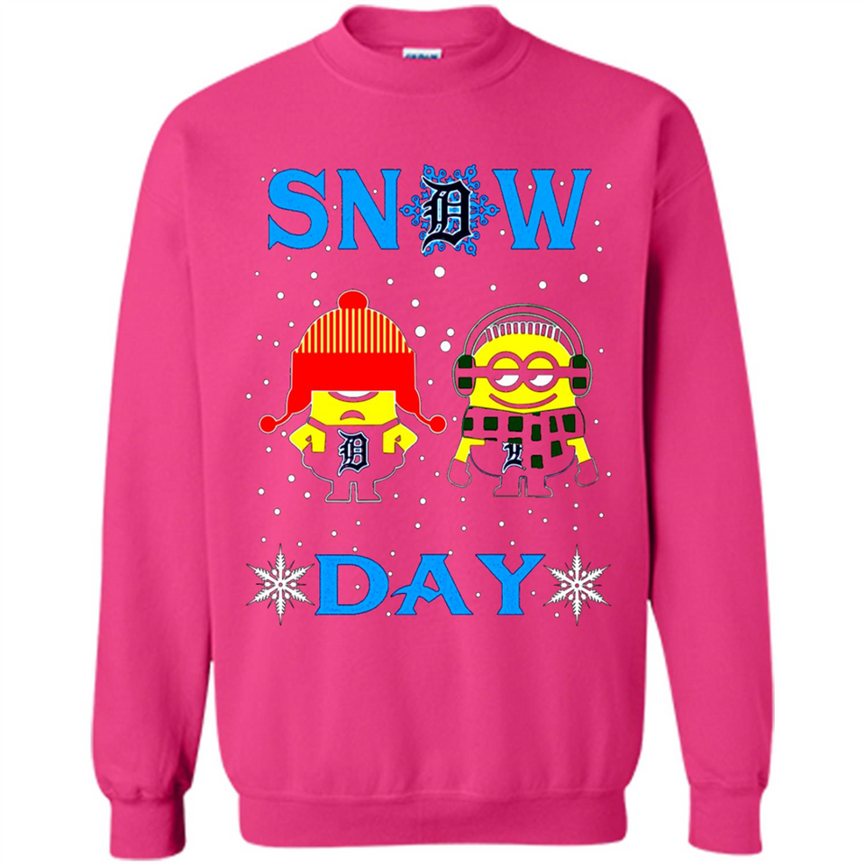 Snow Day Shirt For Detroit Tigers Vs Minion Fans pingpong