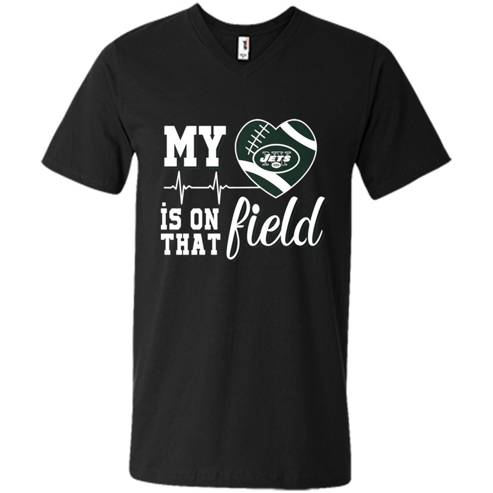 New York Jets Football My Heart is on that Field - Men's V-Neck