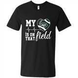 New York Jets Football My Heart is on that Field - Men's V-Neck