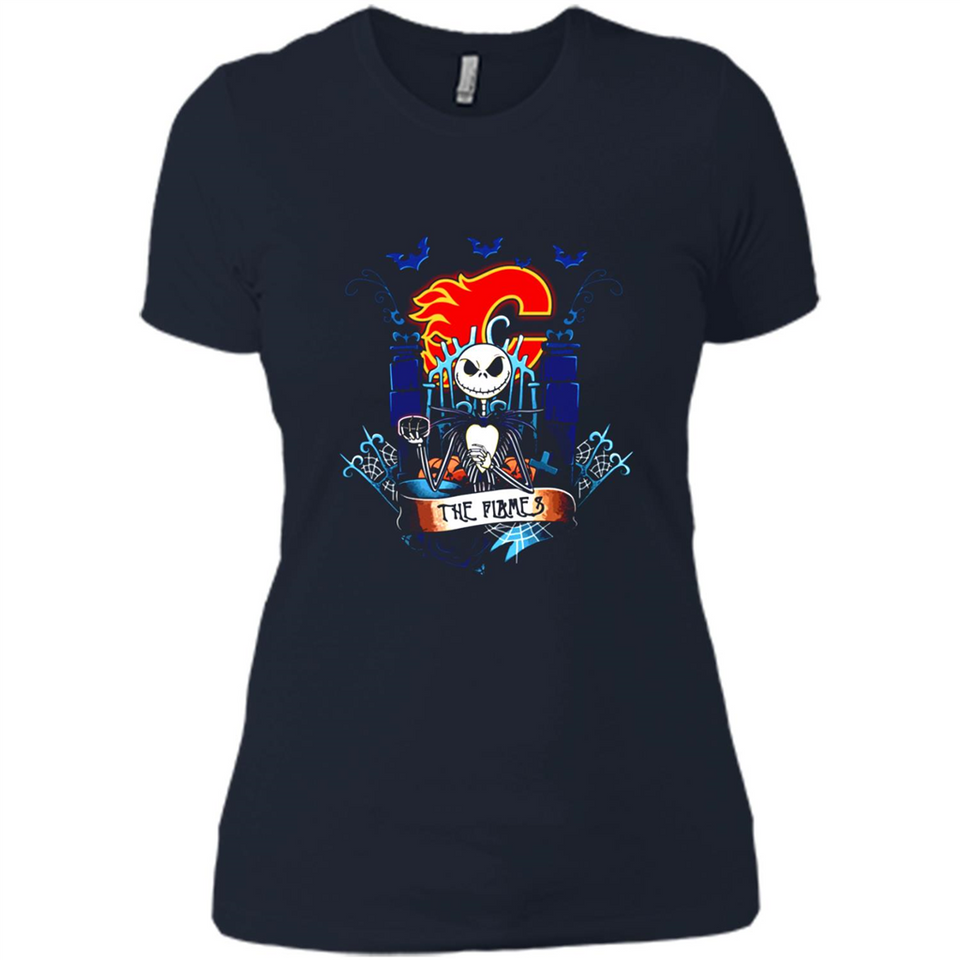 Calgary Flames Halloween The Nightmare Before Christmas - Ladies' Boyfriend T-Shirt