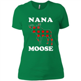 Nana Moose Funny Christmas Plaid Buffalo T-Shirt - Ladies' Boyfriend T-Shirt