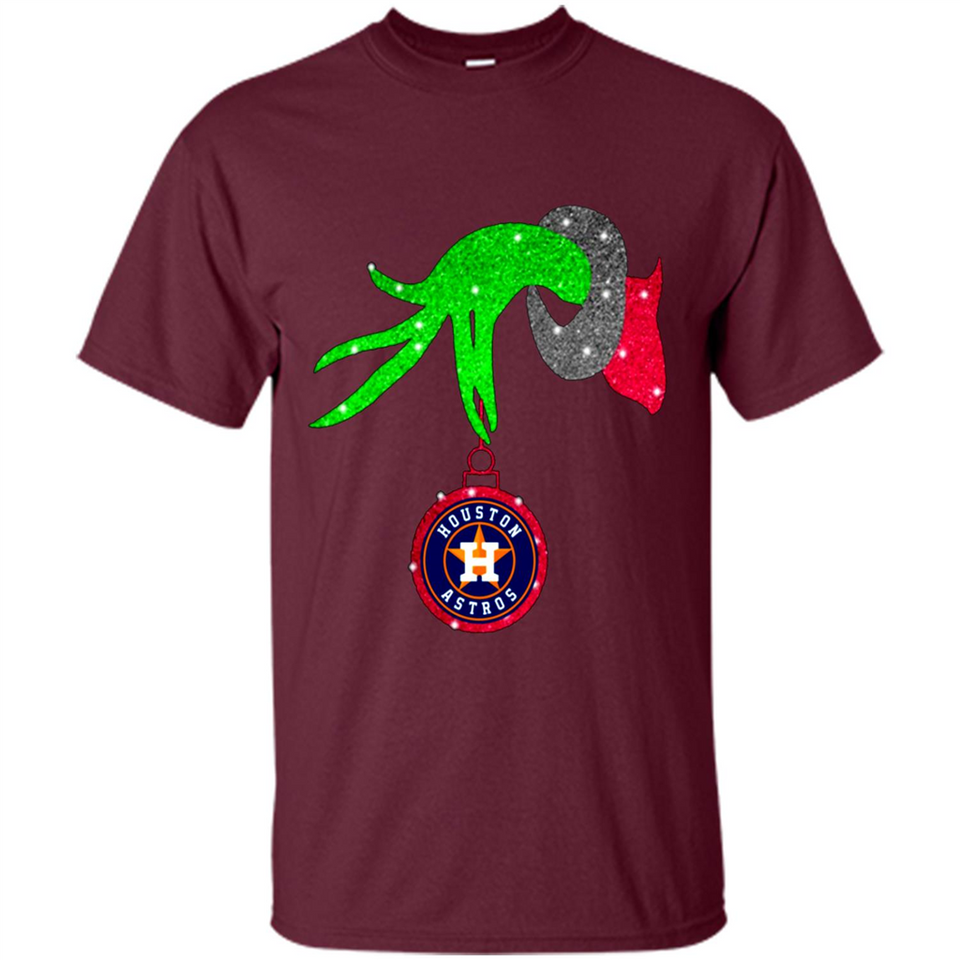 GRINCH HAND HOLDING HOUSTON ASTROS GLITTER CHRISTMAS PINGPONG