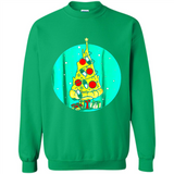 Funny Pizza Ugly Christmas Sweater Xmas Pizza Tree - Sweatshirt