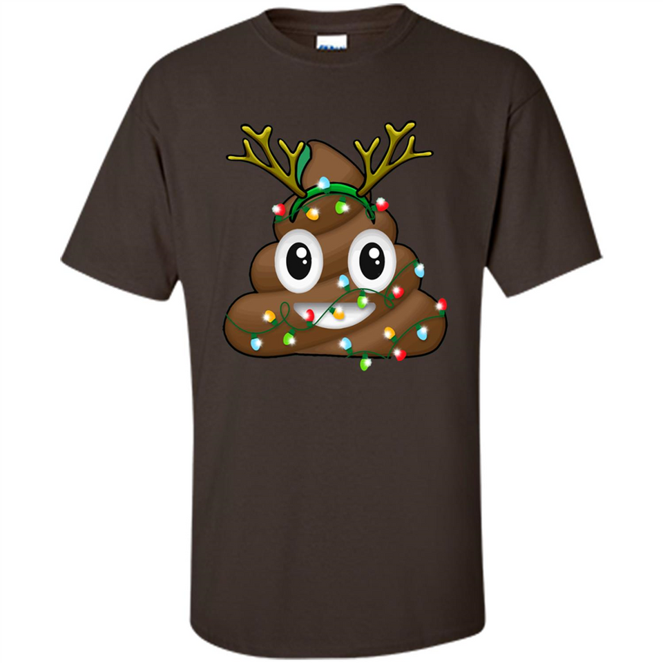 Reindeer Poop Emoji Cute Merry Christmas T-Shirt - Shirt