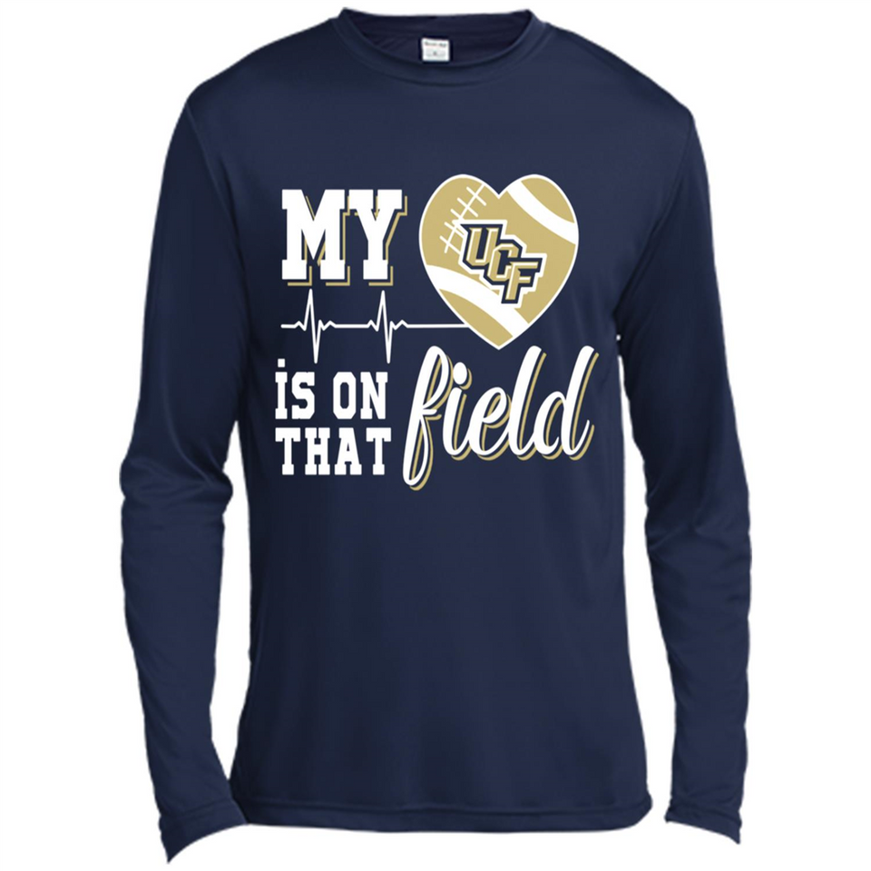 UCF Knights Football My Heart is on that Field - Canvas Long Sleeve T-Shirt
