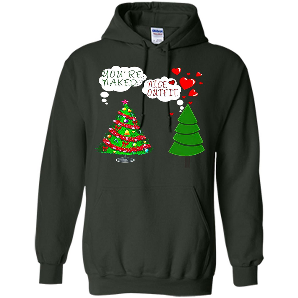 Fir Loves Christmas Tree Funny Undecorated Joke - Hoodie