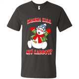 Snowman Wanna Kiss My Carrot Christmas - Men's V-Neck