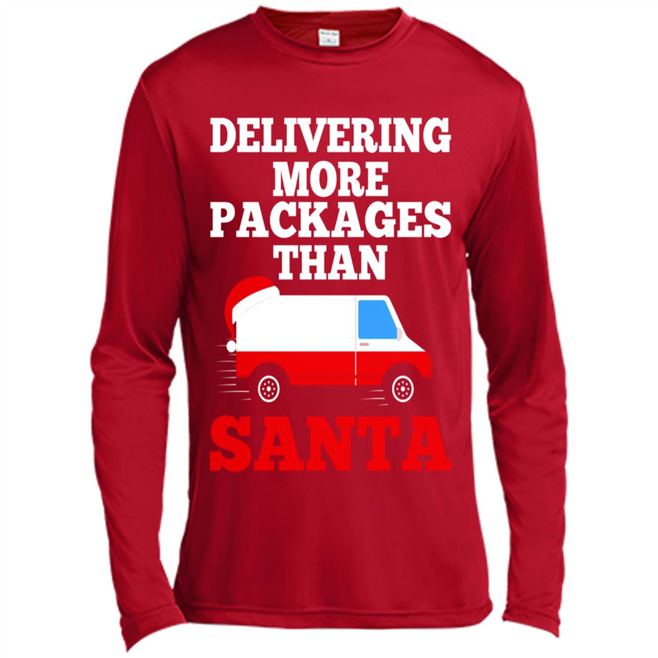 Delivering More Packages Than Santa Shirt - Postal Gift - Canvas Long Sleeve T-Shirt